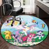 1 шт. Круглый ковер My Little Pony, Дизайн с персонажами аниме и мультфильмов, Коврик под офисное кресло, Нескользящий ковер для домашнего декора, Гостиной, Спальни, Игровой комнаты