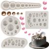 3D Pearl Fondant Mould Ball Pearl Semi Sphere Chocolate Silicone Moulds For Sugar Cake Decorationg Cupcake Topper Candy Polymer Clay Gum Paste Moulds