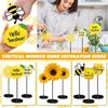 Lemon Bee Sunflower Home Decor Sign Standing Wooden Rustic Tall Standing Wood Block