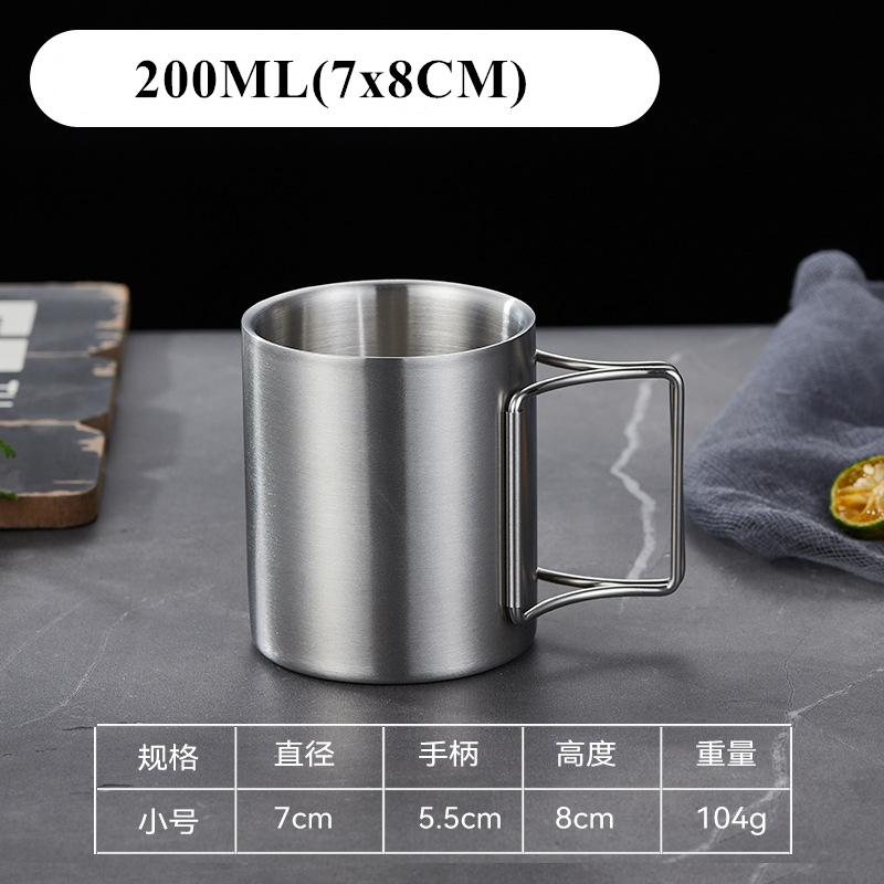 200/300/400 мл кружка для кофе из нержавеющей стали, посуда для напитков, двойные стенки, термокружка, дорожный стакан, кофейные чашки для дома и офиса с ручкой