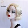 Ретро Британская Черная Маска для Глаз с Стразами - Ручная Работа Сетка Аксессуар для Волос