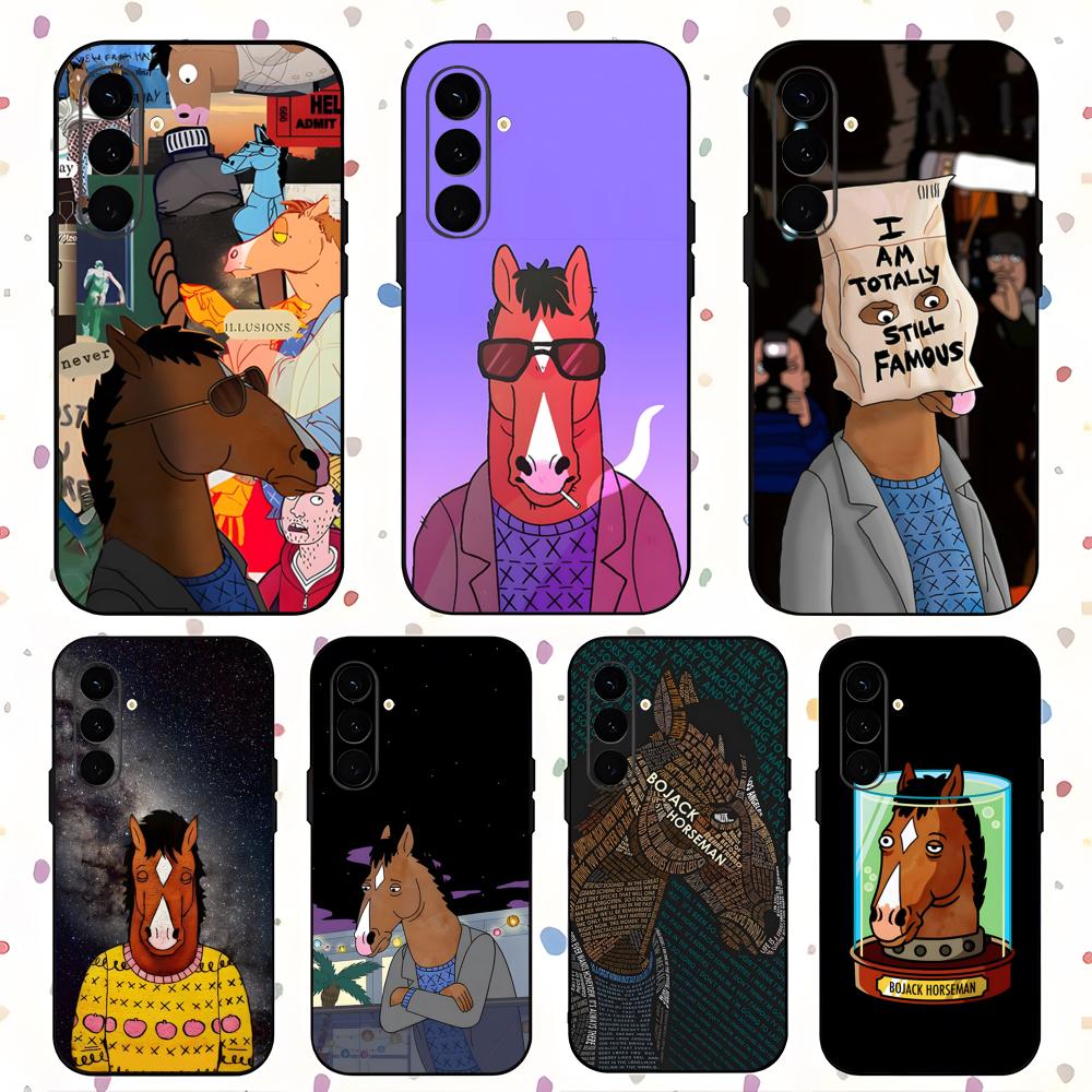 Крутой чехол для телефона с БоДжеком Лошадью в стиле аниме для Samsung Galaxy S26 S25 S24 S23 S22 S21 Plus Ultra Note20 Мягкий Черный