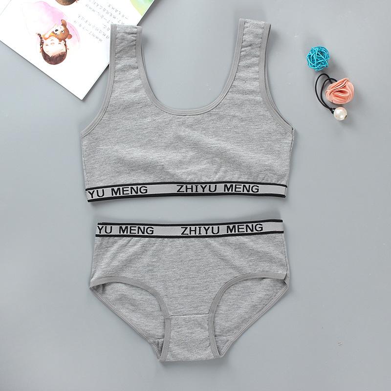 Комплект тренировочного бюстгальтера, жилет для девочек, студенческий бюстгальтер для полового созревания, комплект нижнего белья для детей 8-14 лет