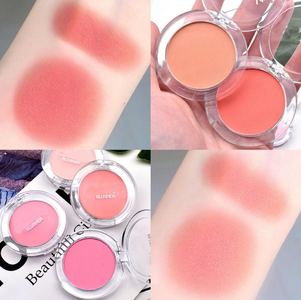 6 Colors Single Blush Palette Waterproof Lasting Natural Face Red Rouge Powder Fashion Cream Blusher
