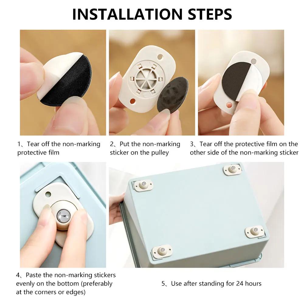 Колеса для мебели из нержавеющей стали роликовые самоклеящиеся ролики для дома 360 градусов подшипник нагрузки поворотные универсальные колеса