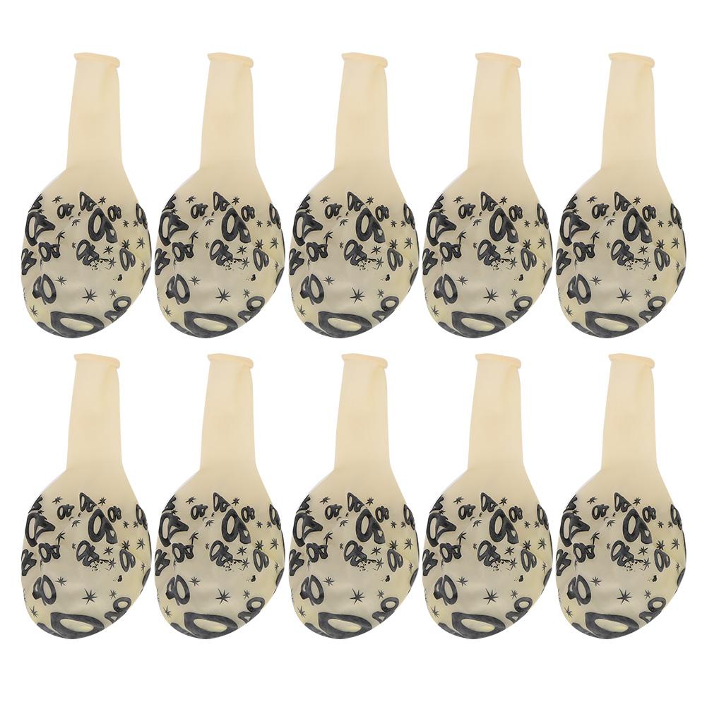 10Pcs Latex Transparent Balloon with Nnumber 40 Pattern for Birthday Party Wedding Anniversary Decorate