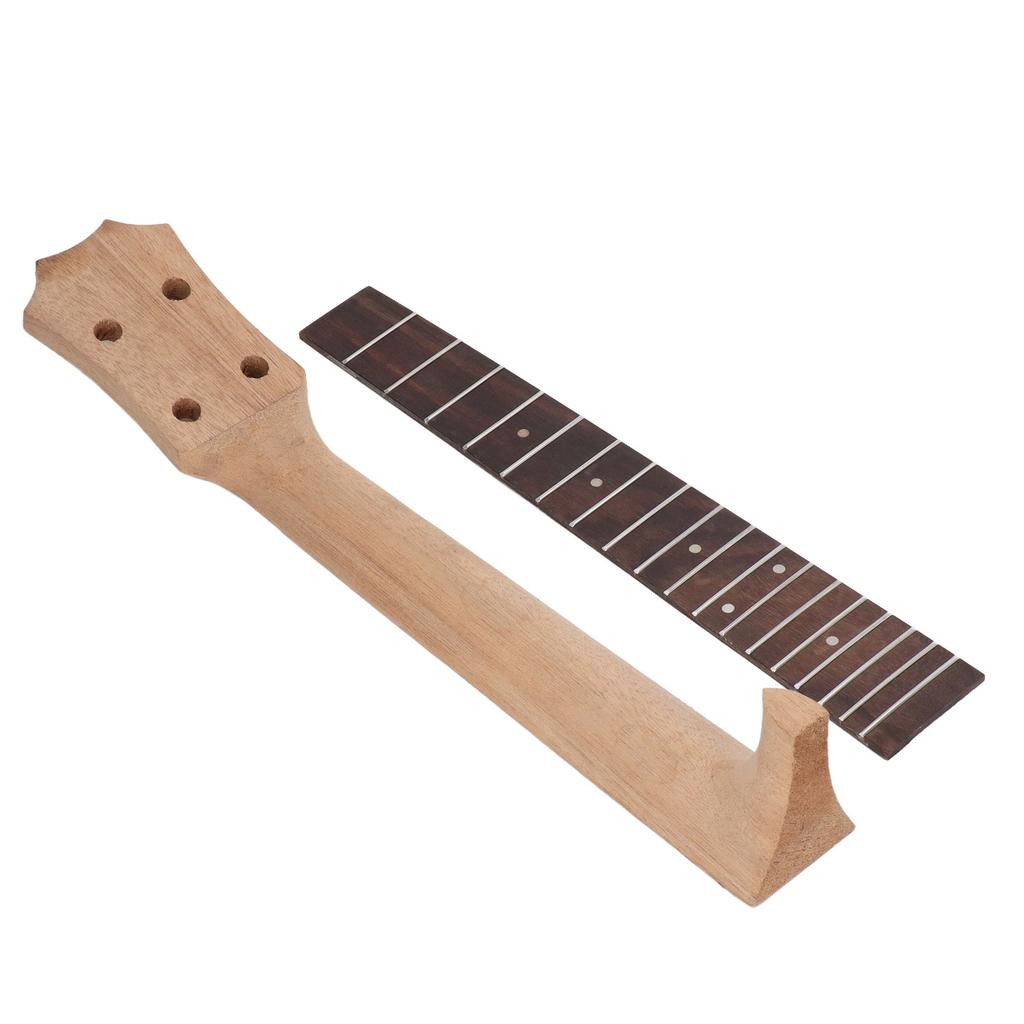 Ukulele Fretboard Neck Set Rosewood Okoume Wood Fingerboard Replacement for 4 String Musical
