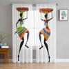 African Women Sheer Curtains For Living Room Bedroom Tulle Curtains Kitchen Window Treatments Panel Drapes