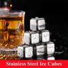 Набор из 6 кубиков льда для виски с силиконовыми щипцами и формочками для кубиков льда из нержавеющей стали, многоразовые кубики льда