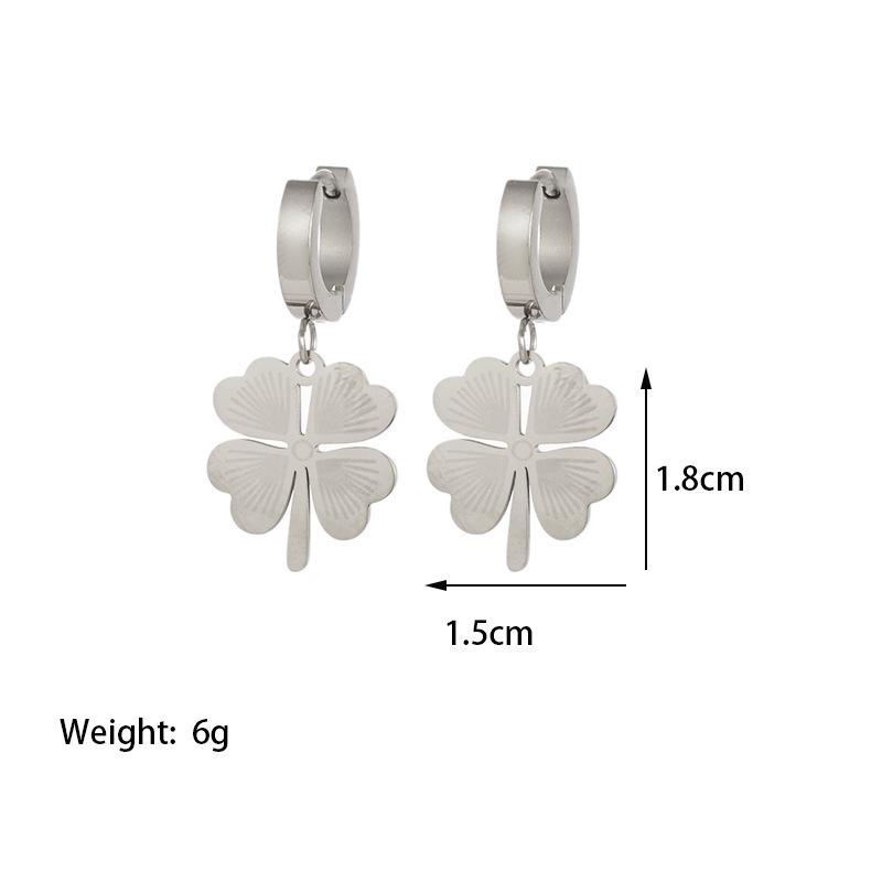 Heart-shaped Necklace & Simple Retro Titanium Steel Earrings - Fashionable, Non-fading Jewelry Set