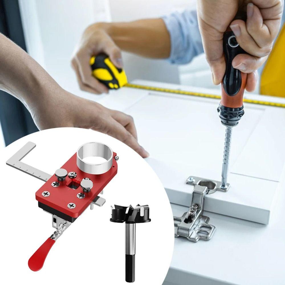 Fixture Ruler Hinge Drilling Jig Boring Hinge Hole Opener Template  Furniture Installation