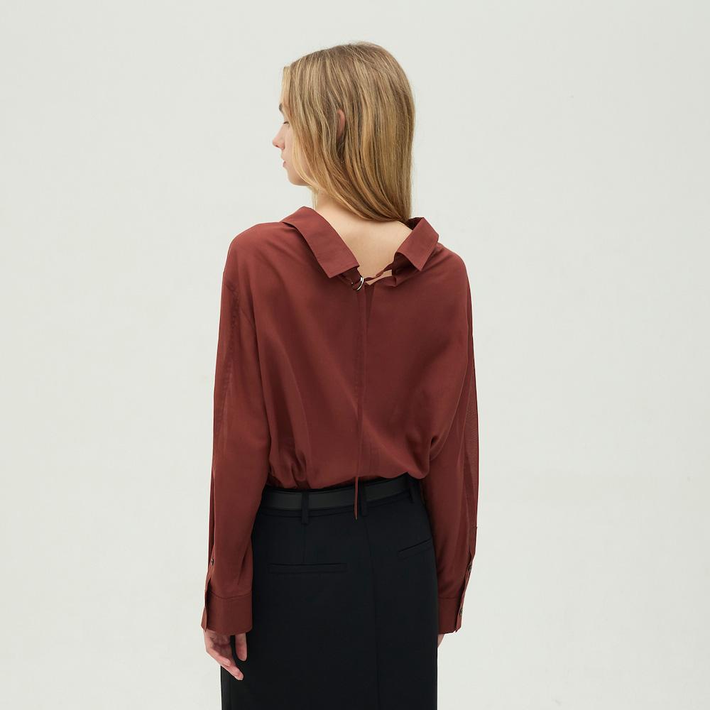 EBM Slit Tie Shirt Blouse Emq8Wbl030