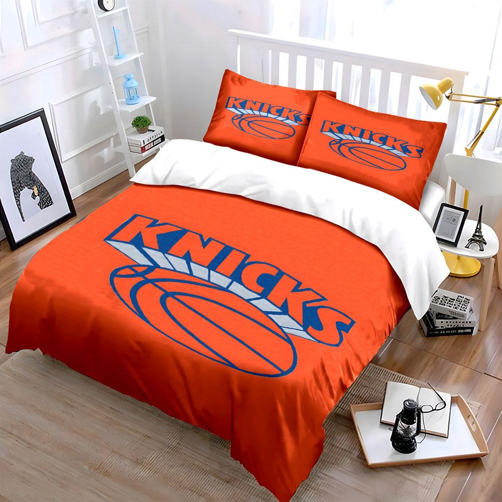 "Knicks logo with basketball." Bedding sets Duvet cover sets Duvet covers Pillowcases(1*Duvet Cover 2*Pillowcases without duvet insert)