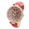 Rotating Dial Clock Spinner Citizen MIYOTA Movement Leather Strap Ladies Watch RT001-RED [Item]