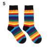 Street Skate Casual Sports Elasticity Sweat Retro Harajuku Long Sock Cotton Socks Rainbow Striped