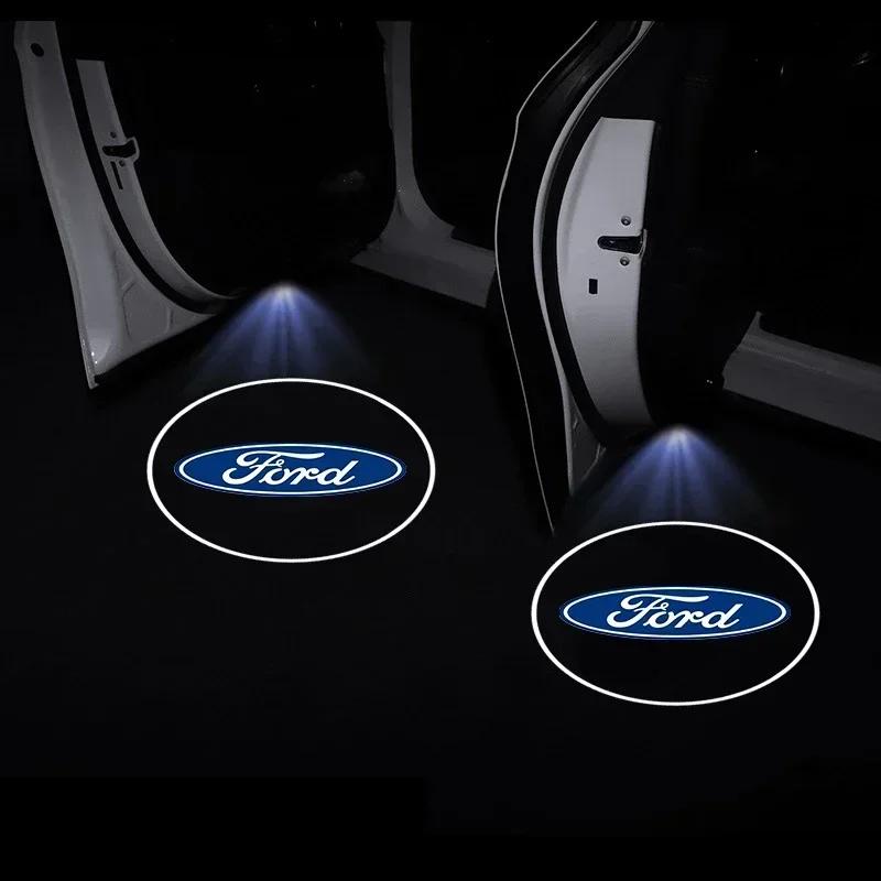 Car Door Emblem Light Welcome Lamp Wireless Laser Projector Auto Decoration LED for Ford Mustang Fiesta Ghia Focus 2 3 4 Mondeo
