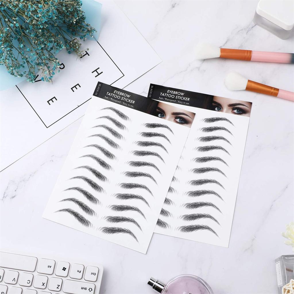 4D Hair-like Waterproof Eyebrow Stickers Eyebrow Transfer Stickers Care Shaping Arch  Stickers For Women (6pc)