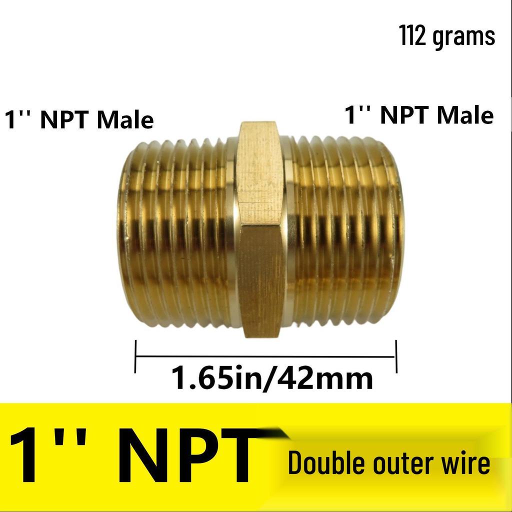 Латунный переходник для трубы, наружная резьба NPT 1/2", шестигранник 1", наружная резьба NPT