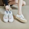 Кроссовки на платформе для женщин, модные прогулочные туфли на шнуровке, теннисная обувь, повседневные удобные модельные кроссовки, женские легкие спортивные туфли на плоской подошве из искусственной кожи