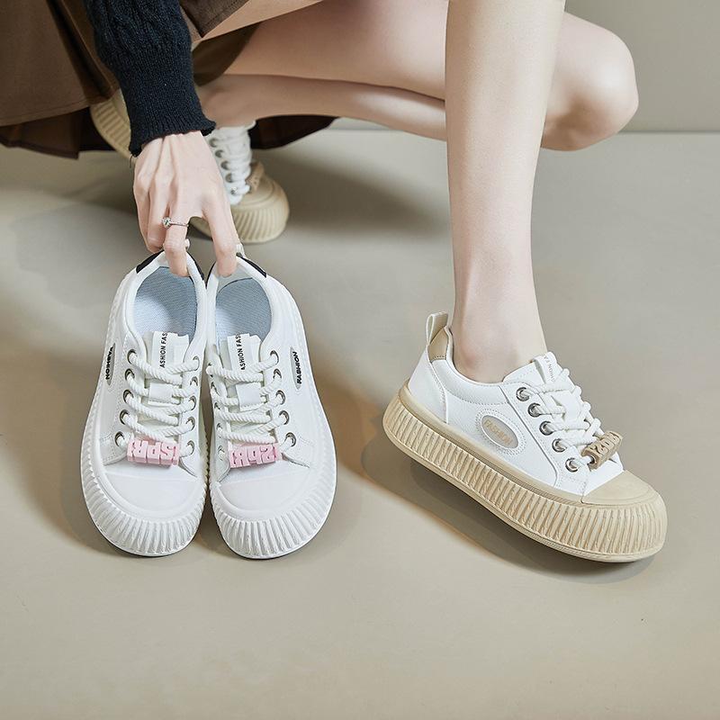 Кроссовки на платформе для женщин, модные прогулочные туфли на шнуровке, теннисная обувь, повседневные удобные модельные кроссовки, женские легкие спортивные туфли на плоской подошве из искусственной кожи