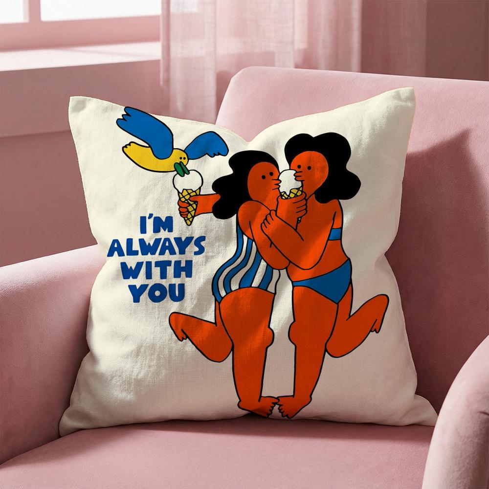 Embrace creativity Cushion Cover Multi-Scene Pillow Cover for Home & Car - Reversible, Soft & Durable for Daily Use