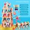 Children Stacking Balance Building Blocks Game Include 16 Cartoon DIY Stickers Characters Educational Toys for Kids Gift Age 3+