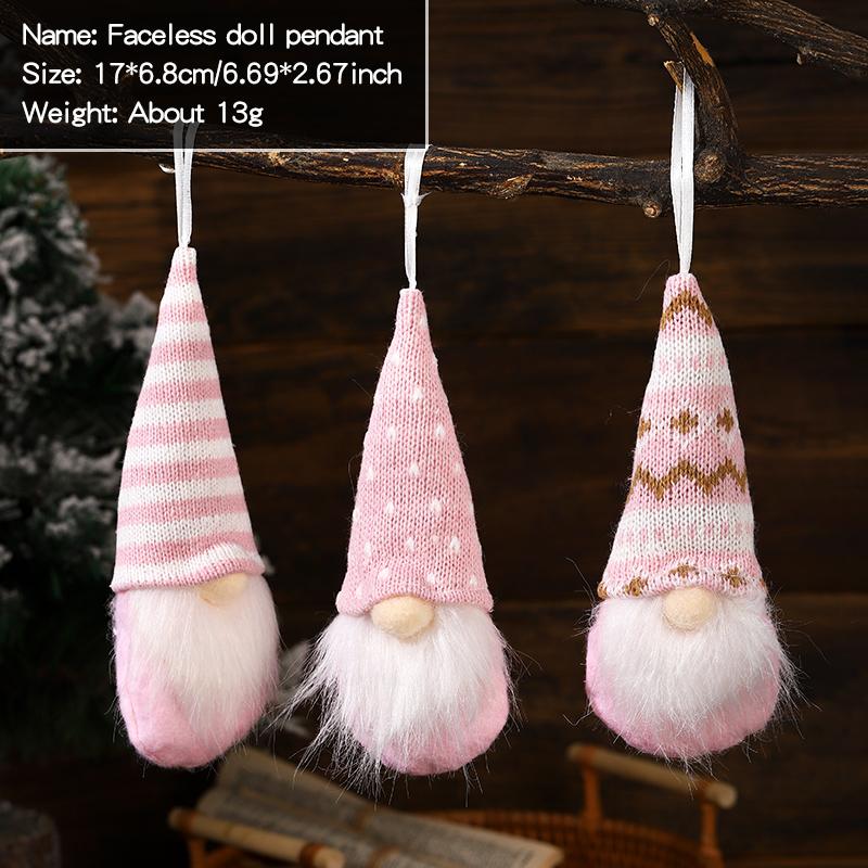 Рождественские украшения Вязаная подвеска Рождественская подвеска Безликая кукла гном старик подвеска Рождественская елка подвеска