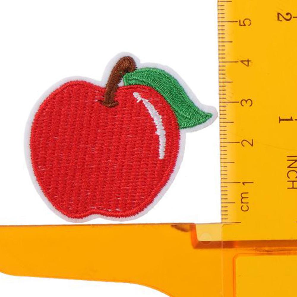 20 Pieces Polyester Red Apple Patches Apple Shape Cute Fruit Sew on/Iron On Patches Women