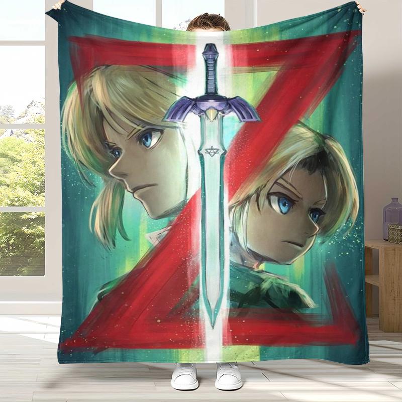 Ретро Z-Zelda Мультяшный Линк Игры Фланелевое Одеяло, Ультра Мягкий Теплый Плюшевый Плед для Дома Спальни Кровати Дивана Походного Пикника Ребенка