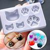 Cute Simple Creative Cat Claw Crystal Epoxy Resin DIY Silicone Mold Cat Face Cat Claw Keychain Jewelry Pendant Mold Accessories