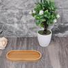 Oval bamboo tray, natural dessert cup tray, small wooden cheese board
