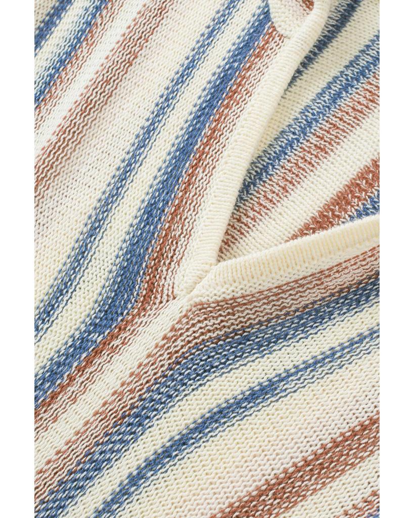 Azura Exchange Полосатый вязаный свитер с капюшоном и карманом-кенгуру