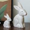 2 шт./набор фигурок животных антикварная скульптура кролика реалистичная тонкая работа 7.2смx3смx8.8см/12.7смx5см