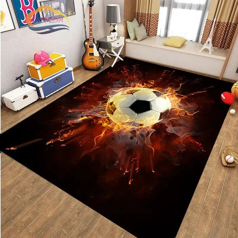 Football Pictures Rug Cartoon Football Living Room Decoration S Bed Non-slip Carpet Home Entrance Door Mat Kids
