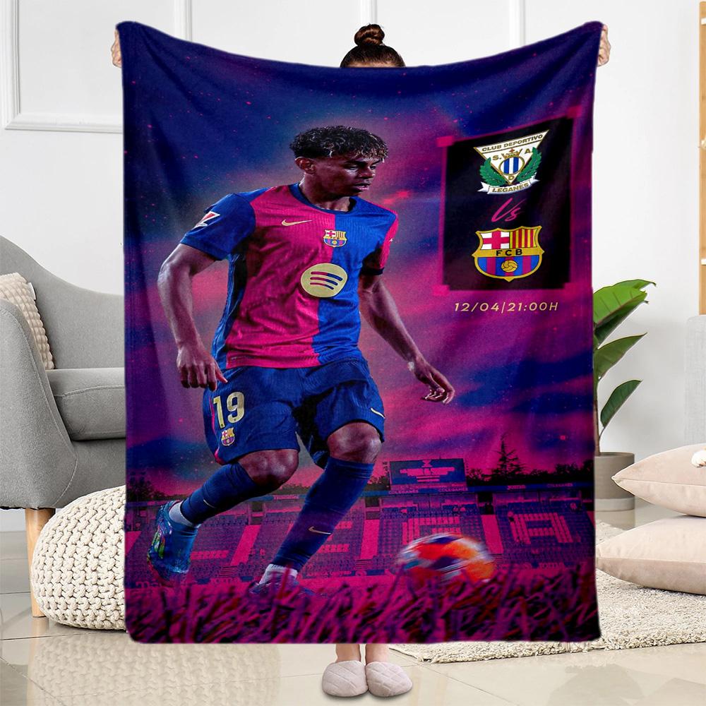 Lamine Yamal's Spain's Soccer Star Action Blanket Warmthful Decor Suitable for Couch Office Office Chair All-Season Use Warmthful Decor