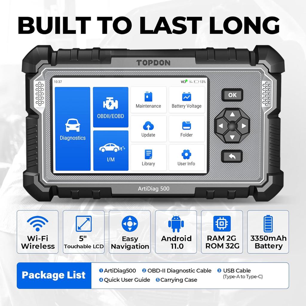 TOPDON ArtiDiag500 Диагностический 4 Системы 6 Функций Сброса OBD2 Сканер SAS/TPMS/BMS/EPB Сброс Диагностический инструмент для автомобиля Бесплатное обновление
