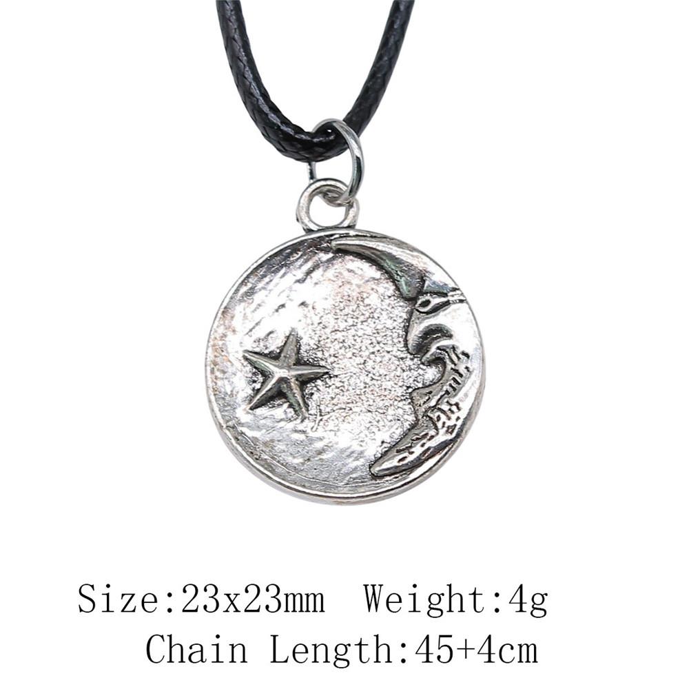 Birthday Gifts Choker Sun Moon Pentagram Necklace Leather Chain 45cm Art Supplies Neck Pendants