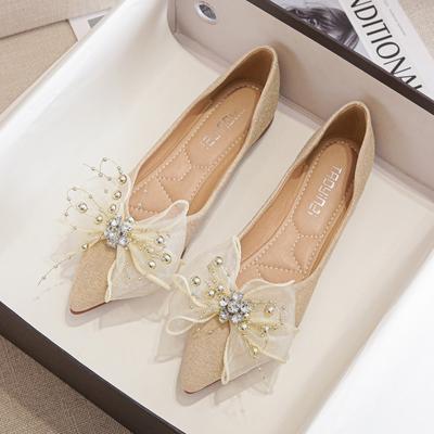 Женские повседневные балетки на плоской подошве с бантом, балетки из искусственной кожи с острым носком, туфли на плоской подошве для женщин, удобные рабочие туфли на плоской подошве, нарядные туфли на плоской подошве для свадьбы и выпускного вечера