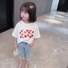 Girls Summer Cotton Short Sleeve T Shirt Korean Cute Baby Top Thin Breathable Tee