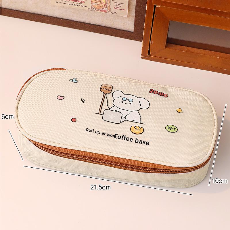 Пенал для девочек из холста большой емкости для учеников средней школы в простом стиле Ins