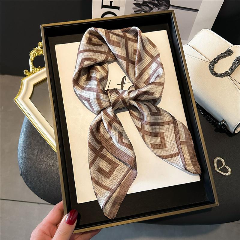 70*70cm Printed Square Scarf Women Kerchief Hairband Neckerchief Head Hijab Lady Headband Foulard Bag Ribbon