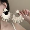 Raffia Shell Conch Pendant Earrings Seaside Vacation Atmosphere Earrings Niche Fashion Versatile Earrings