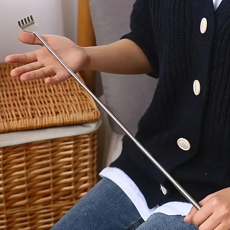 1 шт. Выдвижная чесалка для спины, 19,69 дюйма Выдвижной инструмент для чесания из нержавеющей стали для массажа, Портативный выдвижной артефакт для чесания