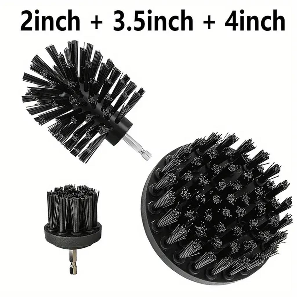 3pcs Drill Brush Set Power Scrubber Wash Cleaning Brushes Tool Kit Clean All Purpose Drill Brush For Grout Floor Tub Shower