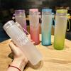 500ml Gradient Color Water Bottle Portable Frosted Colorful Drinking Bottles with Rope Transparent Sports Cup for Outdoor School