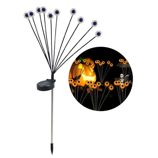 Solar Eyeball Lights Halloween Outdoor Stake Lights Colorful Glowing Ghost Eye Design Waterproof Decorative