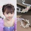 Women Flower Hairband Adjustable Faux Pearl Anti-slip Princess Style Fairy Girls Flower Children Wreath Photo Prop Bridal Wedding Headband Flower