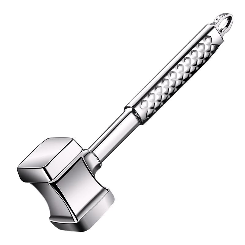 Двусторонний инструмент для размягчения мяса из чистой нержавеющей стали 304, молоток для смягчения мяса, молоток для мяса, несварной кухонный молоток