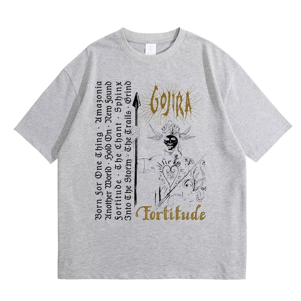 Метал-группа Gojira Fortitude Графические футболки с альбома Мужские Женские Повседневные Хлопковые Футболки Оверсайз Мужские Винтажные Рок-Футболки Топы