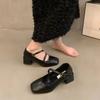 High Heels Women Mary Jane Shoes Chunky Square Toe Dress Autumn 2024 Shallow Fashion Lolita Luxury Pumps Zapatos Femme